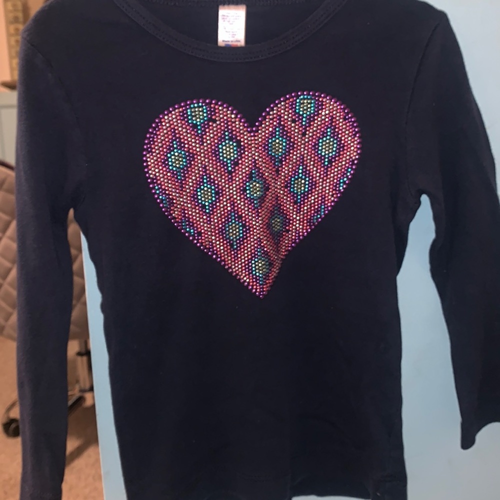 Long sleeve top with cutest heart detail on front
